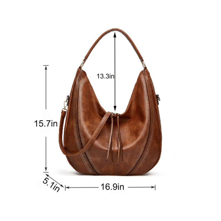 Women Large Capacity Tote Bag PU Leather Shoulder Bag