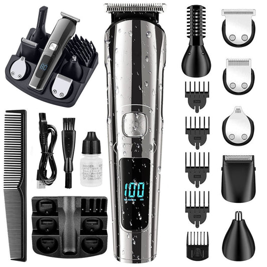 6 in 1 Men Waterproof Electric Hair Trimmer Kit Nose Trimmer, Mustache Trimmer Body Shaver 8688-Reluova