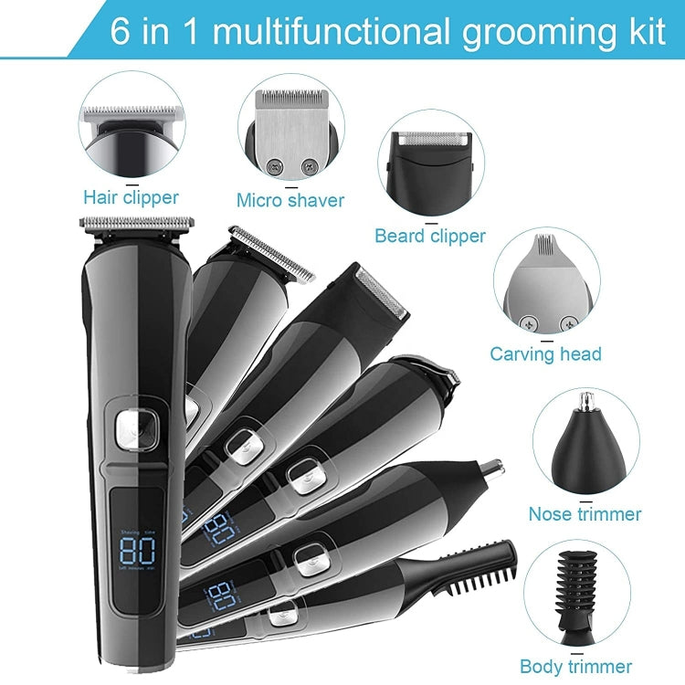 6 in 1 Men Waterproof Electric Hair Trimmer Kit Nose Trimmer, Mustache Trimmer Body Shaver 8788-Reluova