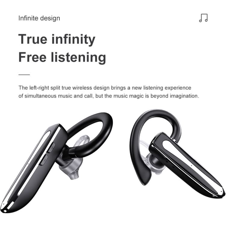 Bluetooth Earphone With Digital Display Charging Compartment Wireless Earphone For Car Talking Noise Reduction