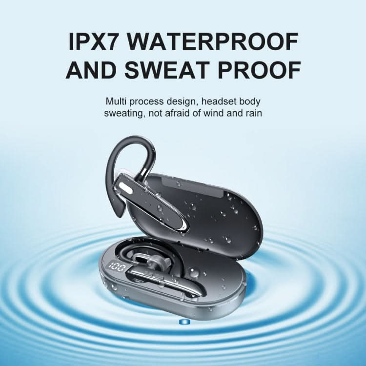 Bluetooth Earphone With Digital Display Charging Compartment Sports Wireless Earphone