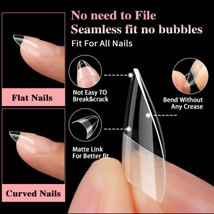 600pcs /Box Ultra Short False Nail Tips Extension Clear No Scratch Traceless Frosted Manicure Salon, Style: Shape 02-Reluova