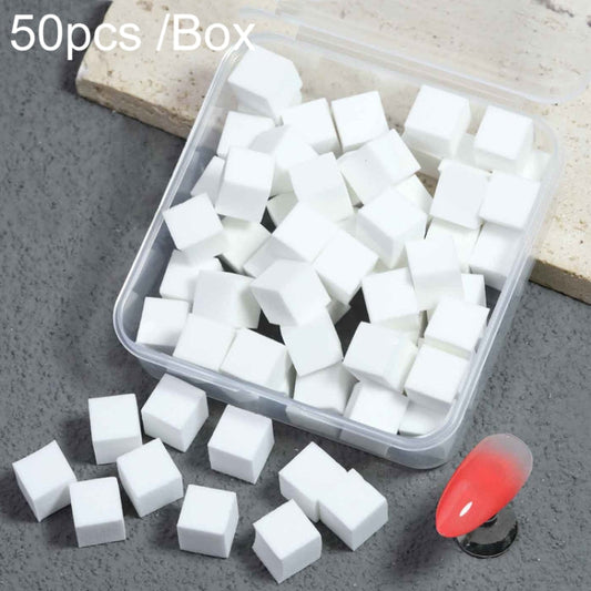 50pcs /Box 1cm Mini Nail Art Sponges Gradient Aura Effect Designs Manicure Brush Tool(White)-Reluova