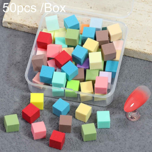 50pcs /Box 1cm Mini Nail Art Sponges Gradient Aura Effect Designs Manicure Brush Tool(Mixed Colors)-Reluova