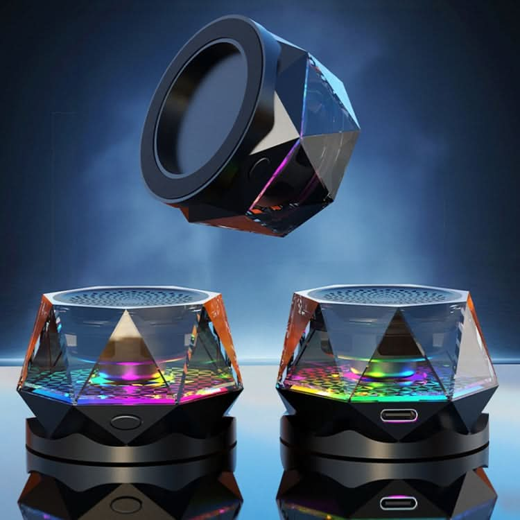 Magnetic Diamond Bluetooth Speaker with RGB Color Light Portable Phone Stand