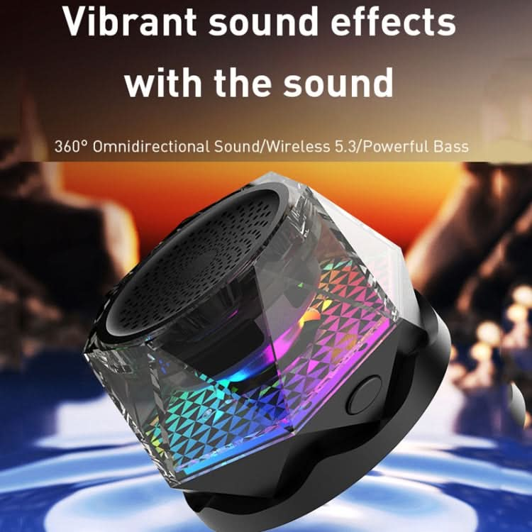 Magnetic Diamond Bluetooth Speaker with RGB Color Light Portable Phone Stand