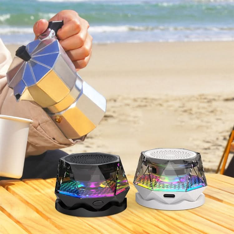 Magnetic Diamond Bluetooth Speaker with RGB Color Light Portable Phone Stand