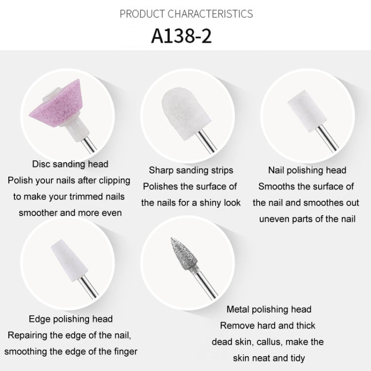 A138-1 Manicure Grinding Heads Set Nail Polishers Accessories Nail Tools-Reluova