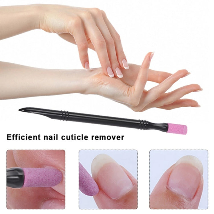 5pcs /Set Double-ended Quartz Pen For Dead Skin Remover Multifunctional Manicure Tool Nail Polish Pen, Colorful: Black-Reluova