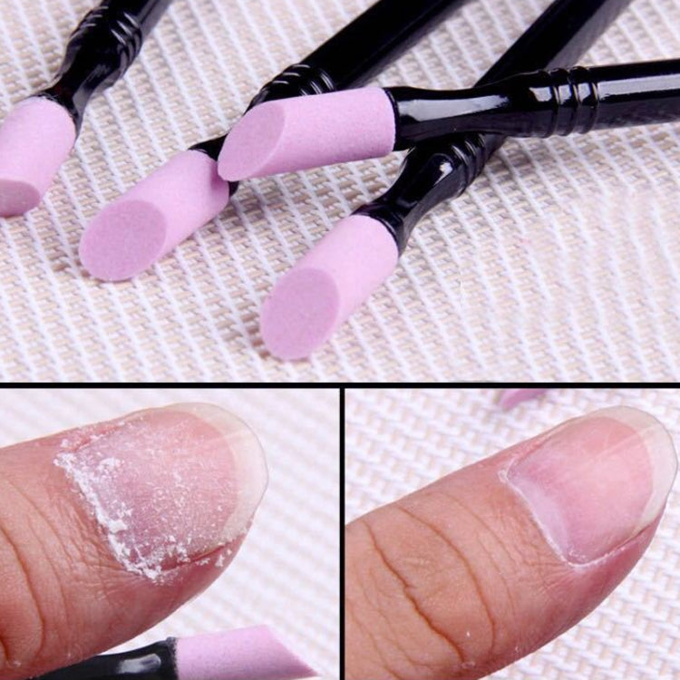 5pcs /Set Double-ended Quartz Pen For Dead Skin Remover Multifunctional Manicure Tool Nail Polish Pen, Colorful: Black-Reluova