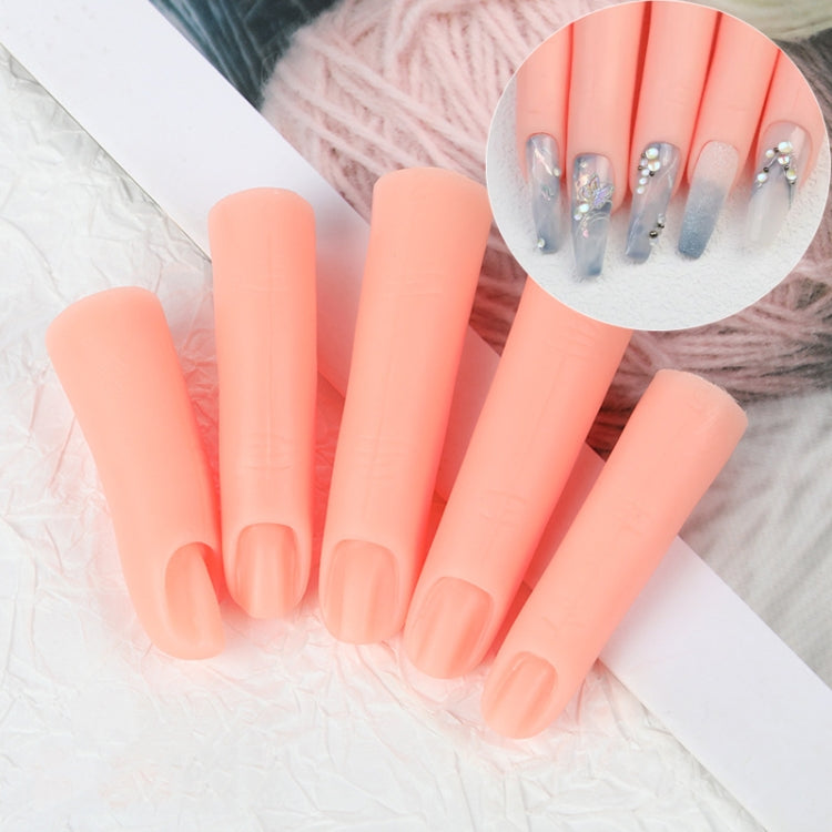 5pcs /Set Nail Art Silicone Fake Fingers Insertable Nail Piece Practice Finger Molds, Style: Without Magnet-Reluova