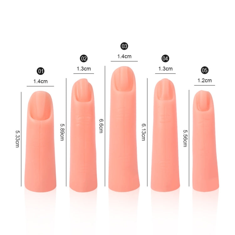 5pcs /Set Nail Art Silicone Fake Fingers Insertable Nail Piece Practice Finger Molds, Style: Without Magnet-Reluova