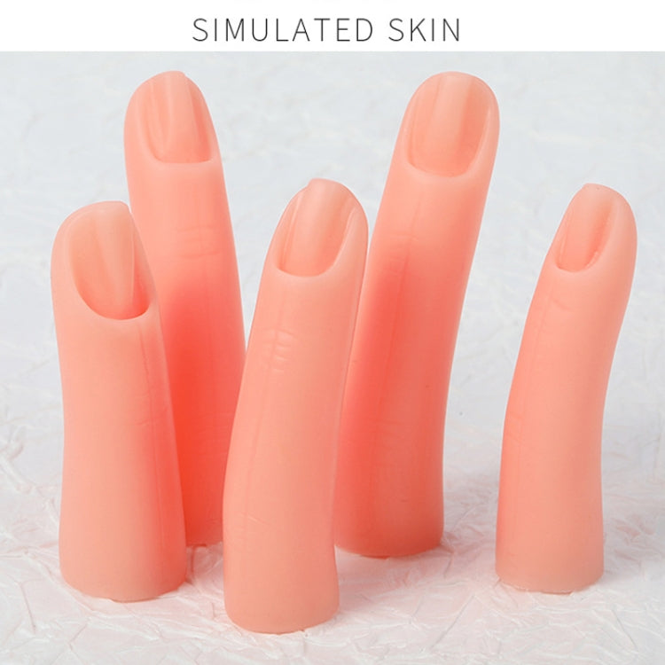 5pcs /Set Nail Art Silicone Fake Fingers Insertable Nail Piece Practice Finger Molds, Style: Without Magnet-Reluova