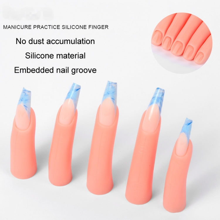 5pcs /Set Nail Art Silicone Fake Fingers Insertable Nail Piece Practice Finger Molds, Style: With Magnet-Reluova