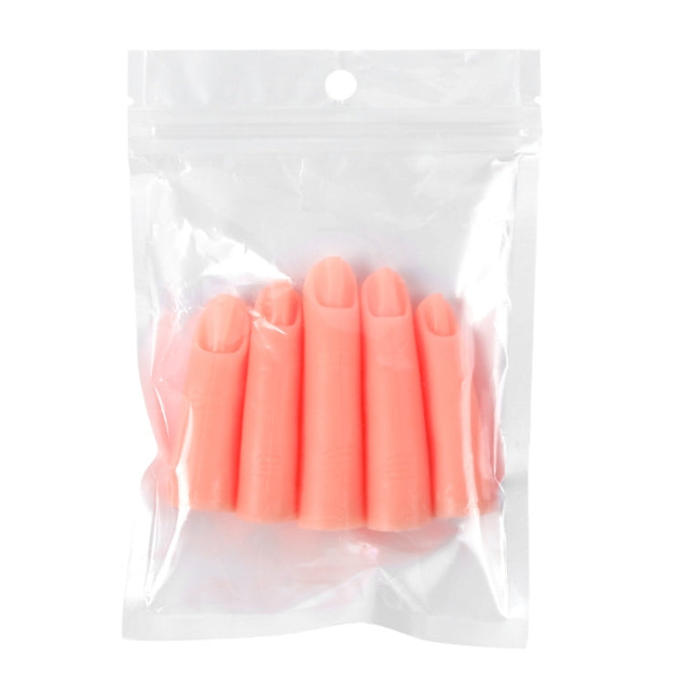 5pcs /Set Nail Art Silicone Fake Fingers Insertable Nail Piece Practice Finger Molds, Style: Without Magnet-Reluova