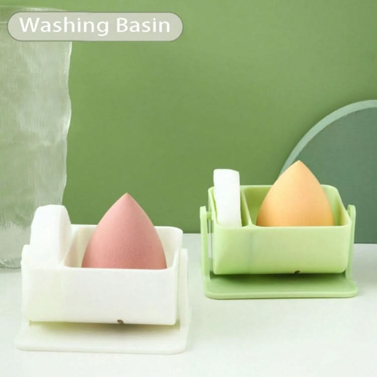 4pcs Powder Puff Egg Storage Box Breathable Wall Mounted Plastic Case(Green)-Reluova