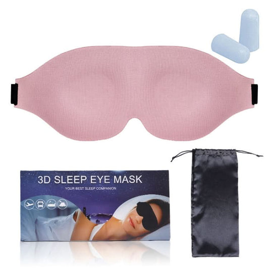 4 In 1 3D Sleep Eye Mask Memory Foam Non-pressure Shading Sleeping Blindfold(Pink)-Reluova