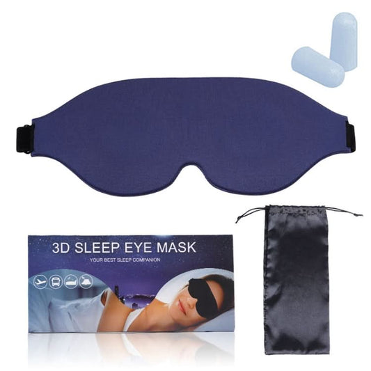 4 In 1 3D Sleep Eye Mask Memory Foam Non-pressure Shading Sleeping Blindfold(Blue)-Reluova