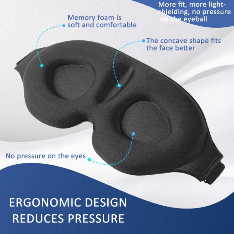 4 In 1 3D Sleep Eye Mask Memory Foam Non-pressure Shading Sleeping Blindfold(Blue)-Reluova