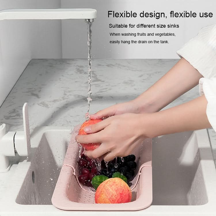 Retractable Plastic Drain Basket Sink Rack Kitchen Sink Vegetable Washing Basket - Reluova