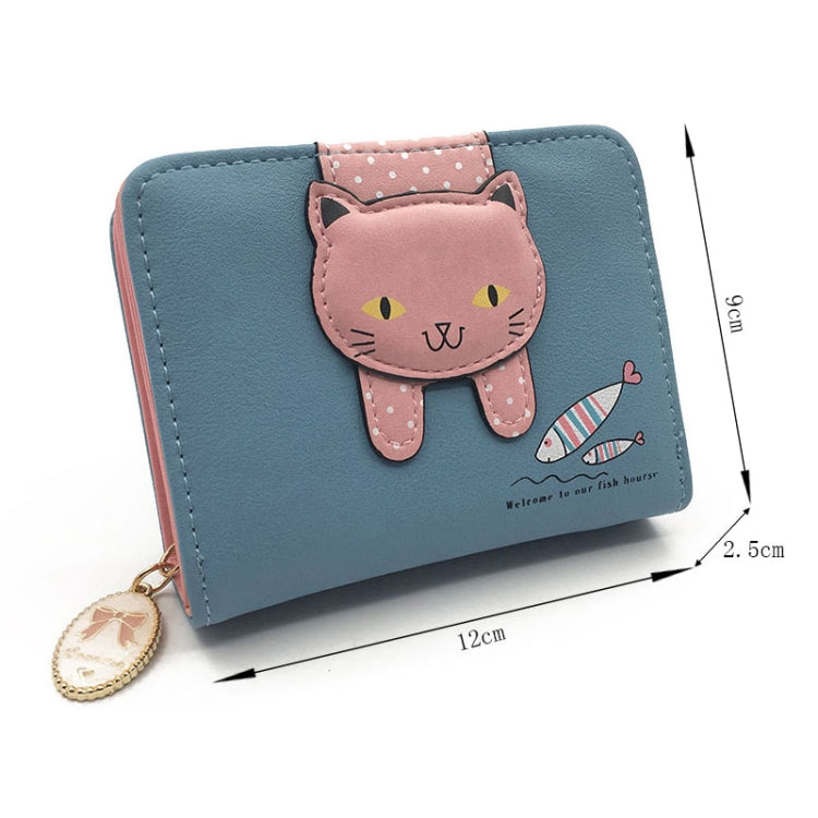 Women Cute Cat Wallet Small Zipper Wallet PU Leather Coin Purse Card Holder My Store