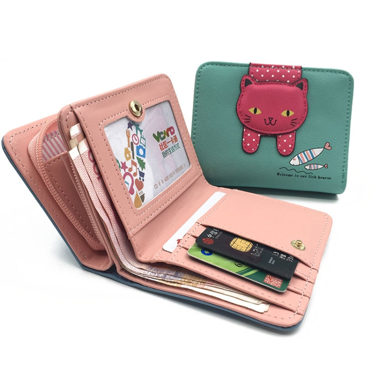 Women Cute Cat Wallet Small Zipper Wallet PU Leather Coin Purse Card Holder My Store