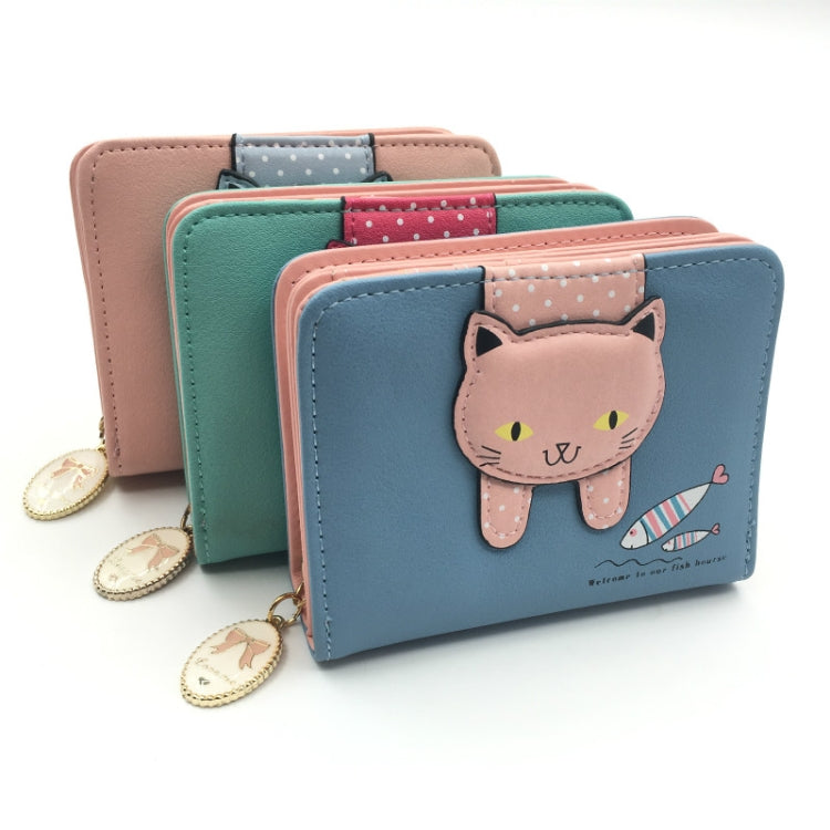 Women Cute Cat Wallet Small Zipper Wallet PU Leather Coin Purse Card Holder My Store