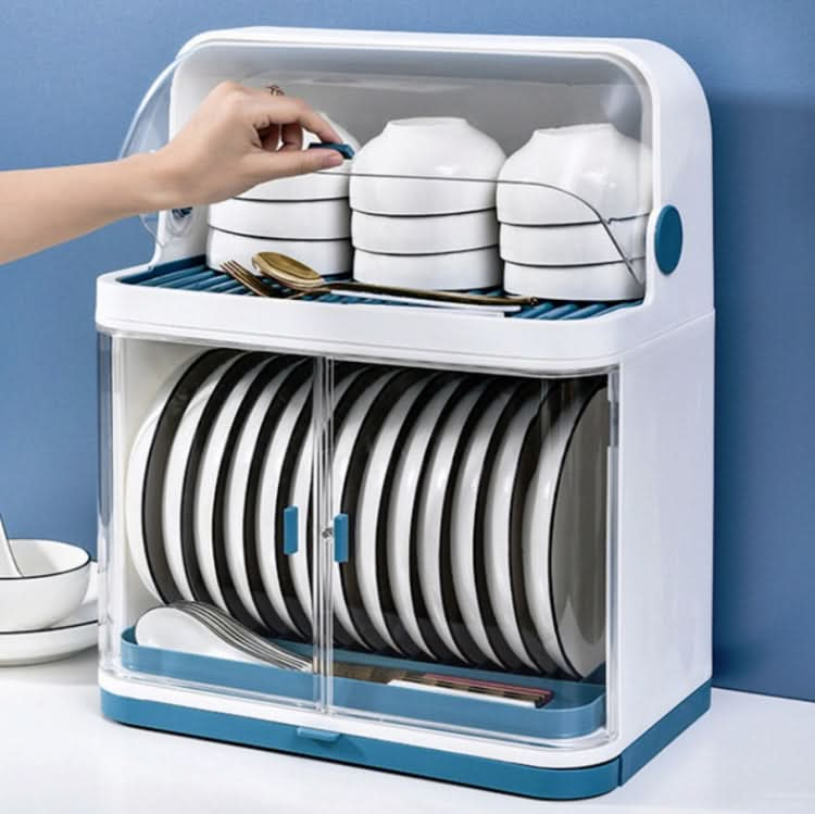 Tableware Storage Box Drain Rack Plastic Cupboard With Lid - Reluova