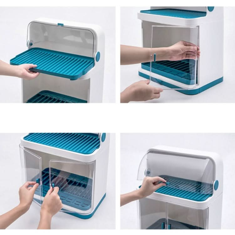 Tableware Storage Box Drain Rack Plastic Cupboard With Lid - Reluova