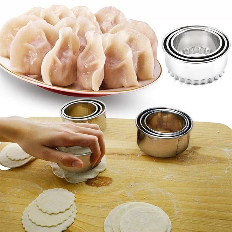 3pcs/set Stainless Steel Round Dumplings Wrappers Molds Set Cutter Maker Tools-Reluova