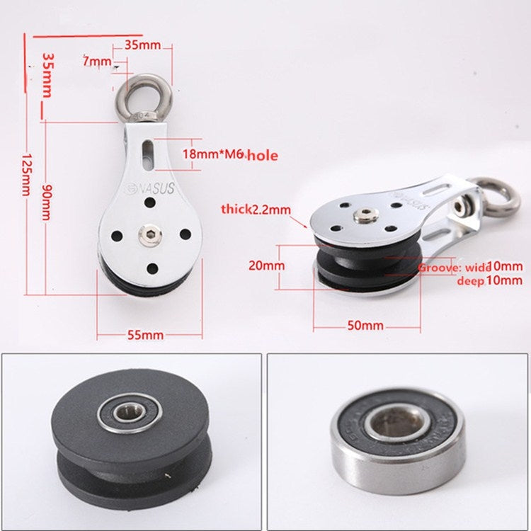 NASUS f030 Bearing Lifting Pulley Mute Hanging Wheel Traction Fixed Pulley Fitness Wheel, Load-bearing: 300kg Reluova