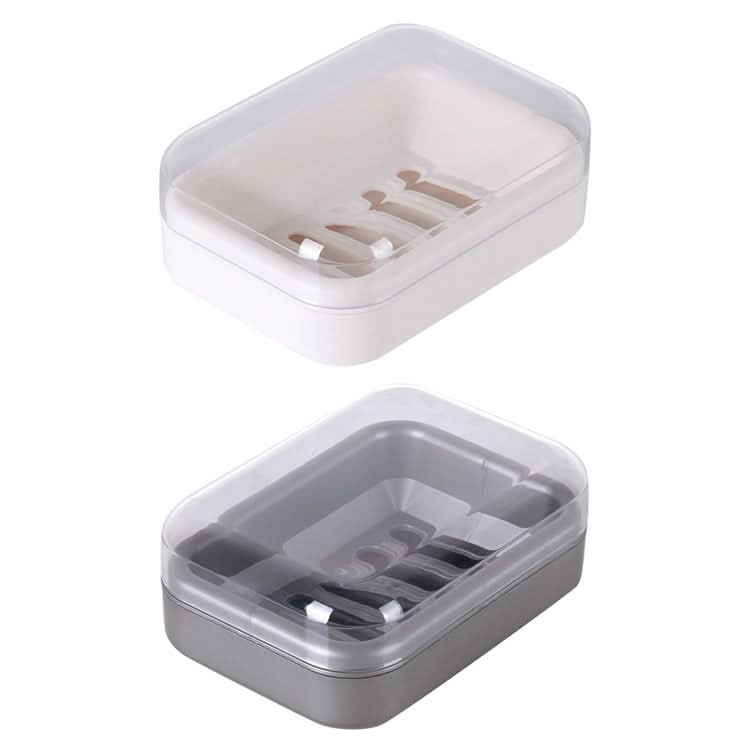 Bathroom Drain Transparent Waterproof Soap Dish with Cover , Random Color Delivery Reluova