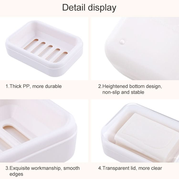 Bathroom Drain Transparent Waterproof Soap Dish with Cover , Random Color Delivery Reluova