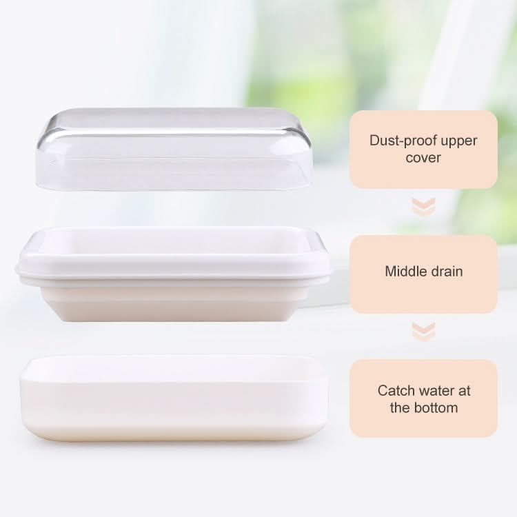 Bathroom Drain Transparent Waterproof Soap Dish with Cover , Random Color Delivery