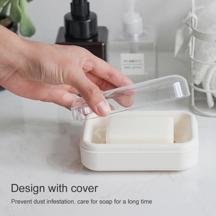 Bathroom Drain Transparent Waterproof Soap Dish with Cover , Random Color Delivery