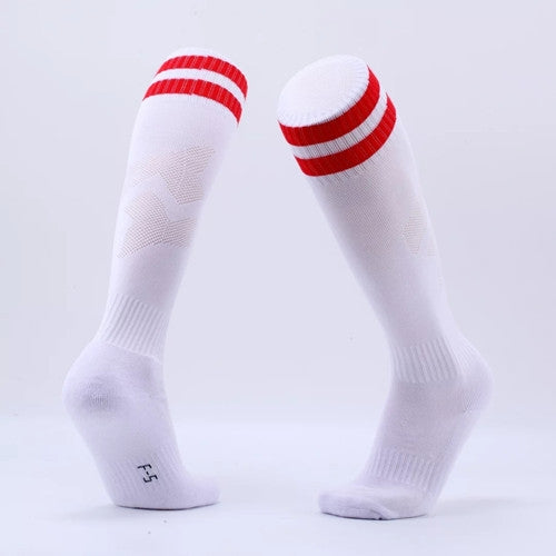 Children Football Socks Boys Soccer Sock Kid Above Knee Plain Socks Long Soccer Stockings Men Over Knee High Sock Reluova