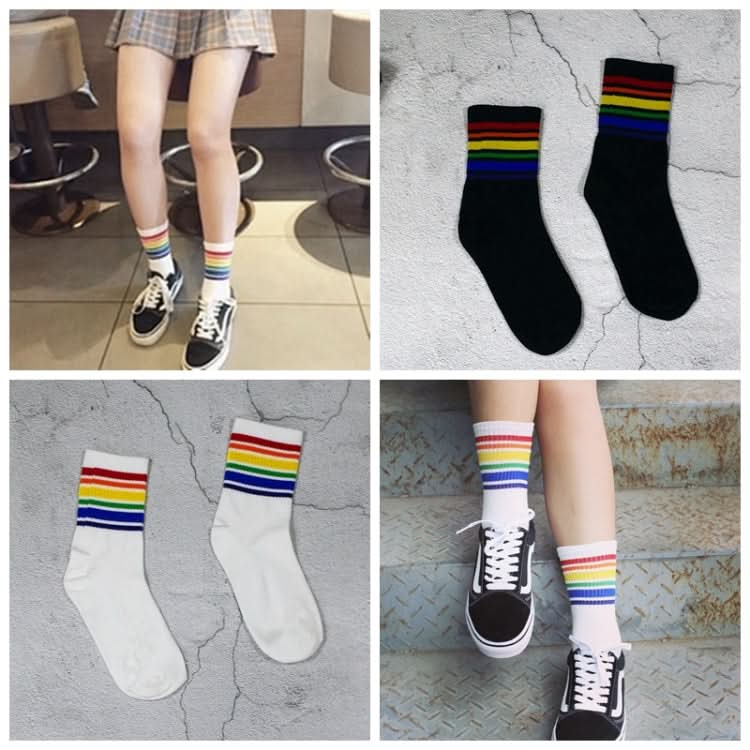 3 Pairs Children Fashion White Cotton Cocks Hipster Cartoon Colored Ankle Socks Female-Reluova