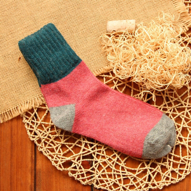 5 Pairs Winter Vintage Rabbit Wool Socks Thicken Patchwork Cotton Socks My Store