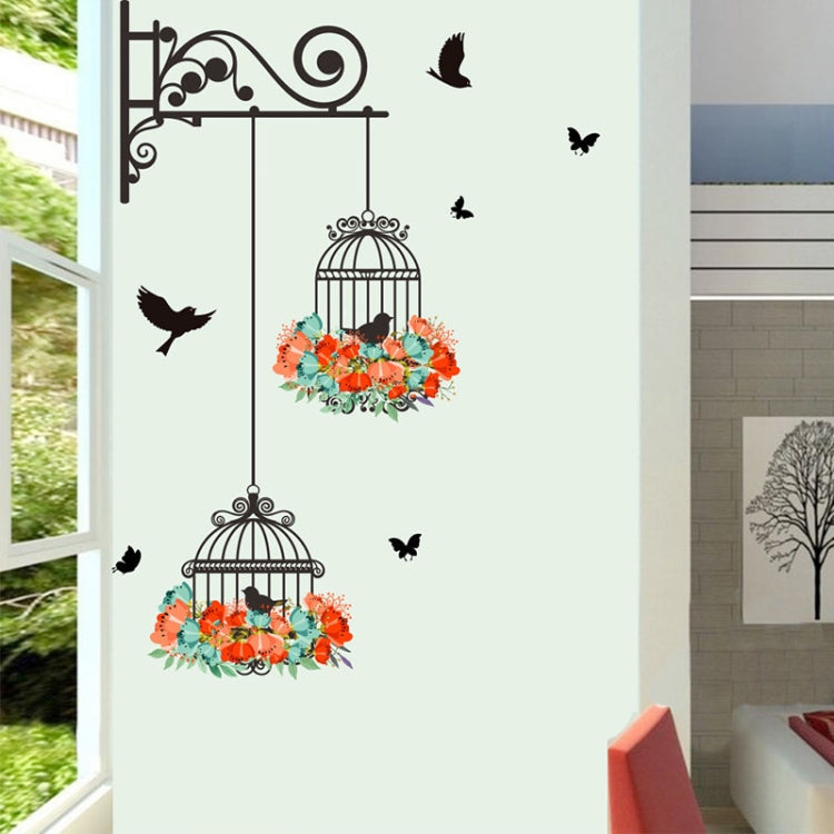 Birdcage Flower Flying Living Room Nursery Room Wall Stickers Vinyl Wall Decals Wall Sticker My Store