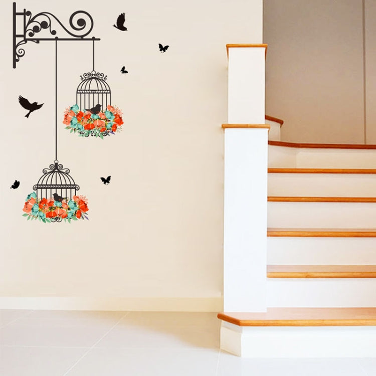 Birdcage Flower Flying Living Room Nursery Room Wall Stickers Vinyl Wall Decals Wall Sticker My Store