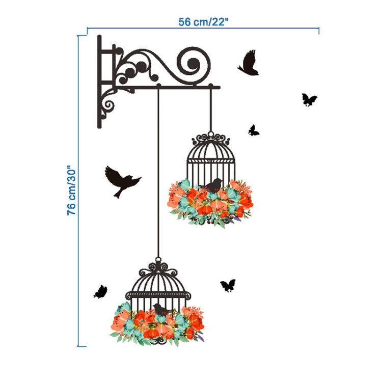 Birdcage Flower Flying Living Room Nursery Room Wall Stickers Vinyl Wall Decals Wall Sticker My Store