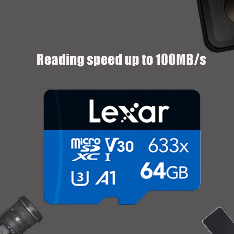 Lexar 633x 64GB High-speed Driving Recorder Dedicated Mobile Phone Memory Card DVR TF Card My Store