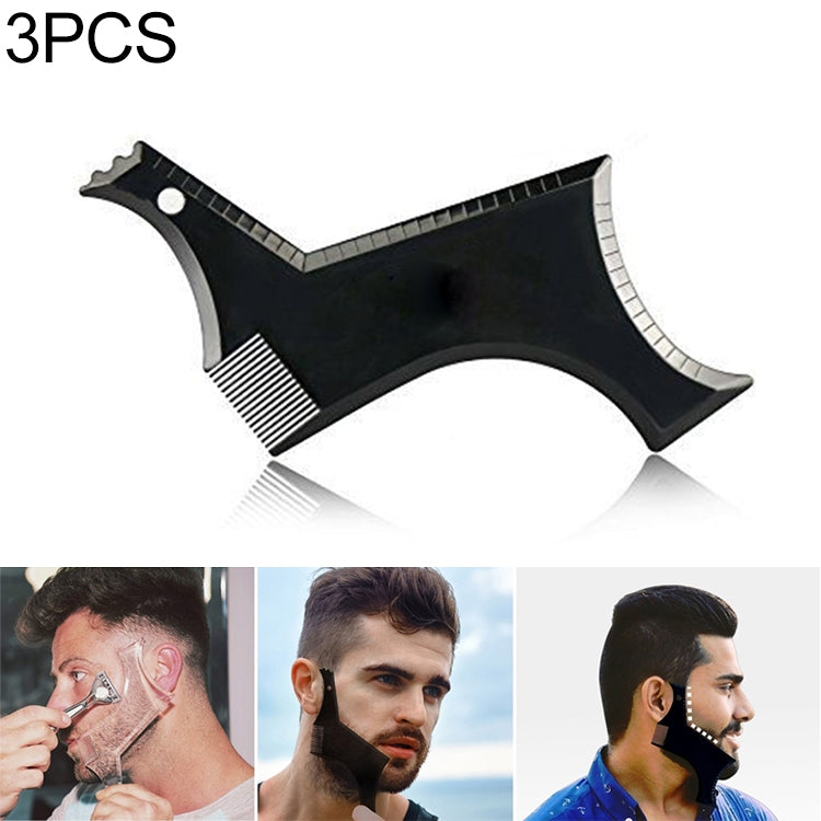 3 PCS Beard Styling Template Stencil Men Comb All-In-One Beard Shaping Tool