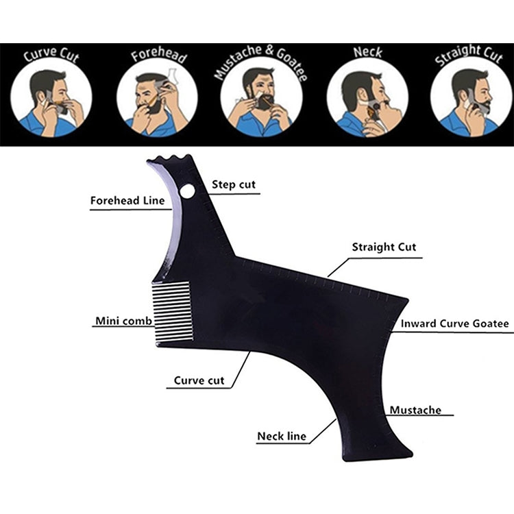 3 PCS Beard Styling Template Stencil Men Comb All-In-One Beard Shaping Tool-Reluova