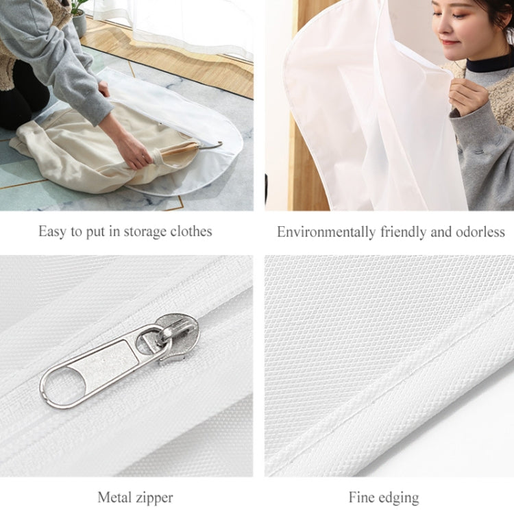 2 PCS Transparent Wardrobe Storage Bags Cloth Hanging Garment Suit Coat Dust Cover with Zipper-Reluova