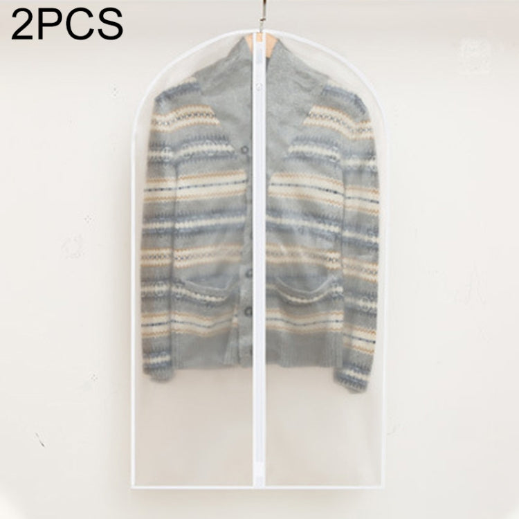 2 PCS Transparent Wardrobe Storage Bags Cloth Hanging Garment Suit Coat Dust Cover with Zipper-Reluova