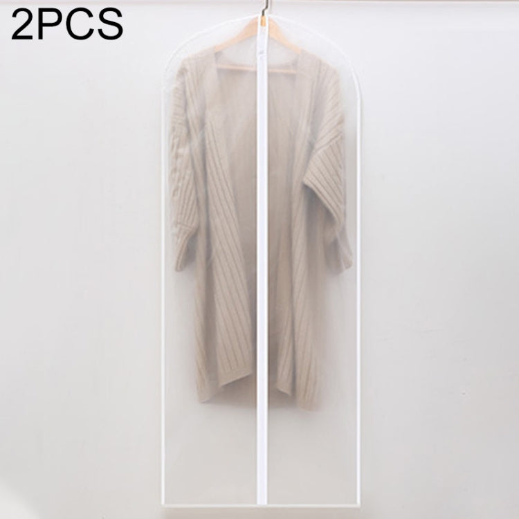 2 PCS Transparent Wardrobe Storage Bags Cloth Hanging Garment Suit Coat Dust Cover with Zipper-Reluova