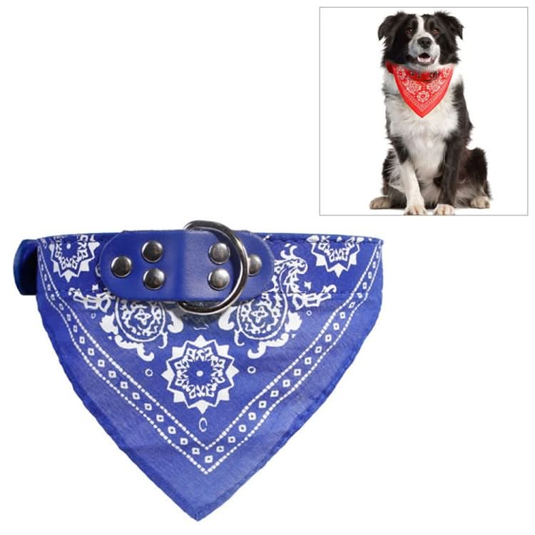 Adjustable Dog Bandana Leather Printed Soft Scarf Collar Neckerchief for Puppy Pet - Reluova