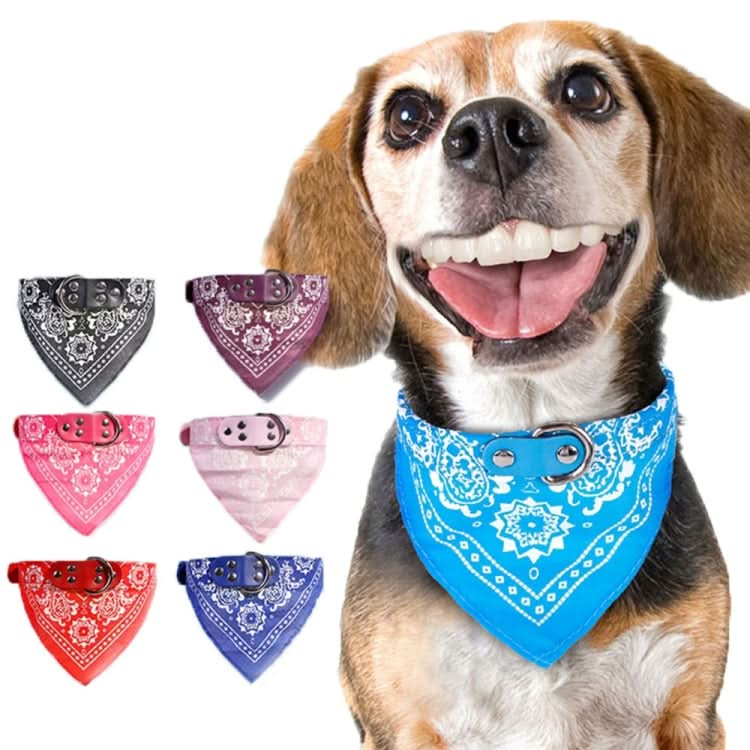 Adjustable Dog Bandana Leather Printed Soft Scarf Collar Neckerchief for Puppy Pet - Reluova