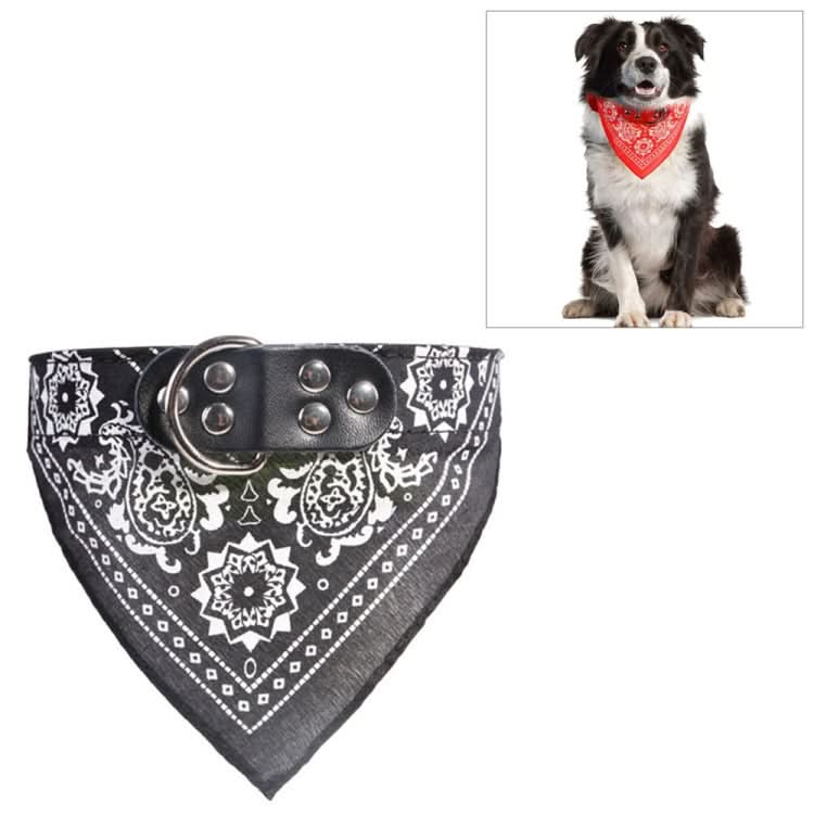 Adjustable Dog Bandana Leather Printed Soft Scarf Collar Neckerchief for Puppy Pet - Reluova